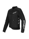 Alpinestars Woman Stella T-Dyno Air Jacket, Black, mesh and textile motorcycle jacket, featuring white Alpinestars logos on the chest and sleeves, 3D mesh panels for airflow, vintage-inspired tailored fit.