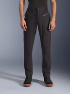 Alpinestars Flex-AST Canvas Pants, Black, front view of urban motorcycle pants featuring zippered front pockets and a slim ergonomic fit, made from stretch polycotton twill, heritage workwear-inspired design for city riders.