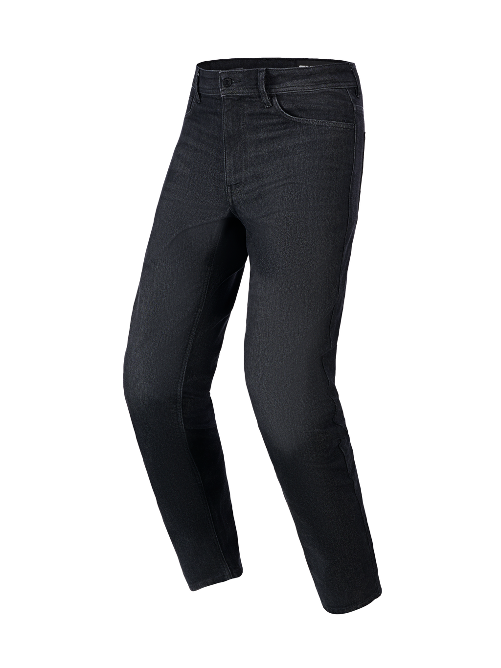 Alpinestars Flex-AST 5 Denim-Hose, Motorrad-Jeans, Black Washed, reguläre konische Passform, Fünf-Taschen-Design mit Gürtelschlaufen, Stretch-Denim-Gewebe, urbane Motorrad-Schutzausrüstung