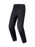 Alpinestars Flex-AST 5 Denim-Hose, Motorrad-Jeans, Black Washed, reguläre konische Passform, Fünf-Taschen-Design mit Gürtelschlaufen, Stretch-Denim-Gewebe, urbane Motorrad-Schutzausrüstung