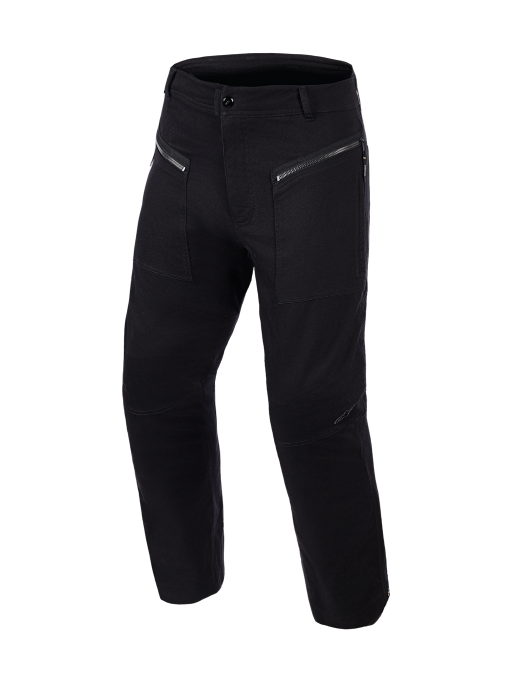 Alpinestars Flex-AST Canvas Hose Short, urbane Motorradhose, Schwarz, mit Fronttaschen mit Reißverschluss und doppeltem Zugang, von Workwear inspirierter Canvas-Konstruktion und vorgeformten Kniepartien, klares funktionales Design für Schutz und Komfort beim Fahren