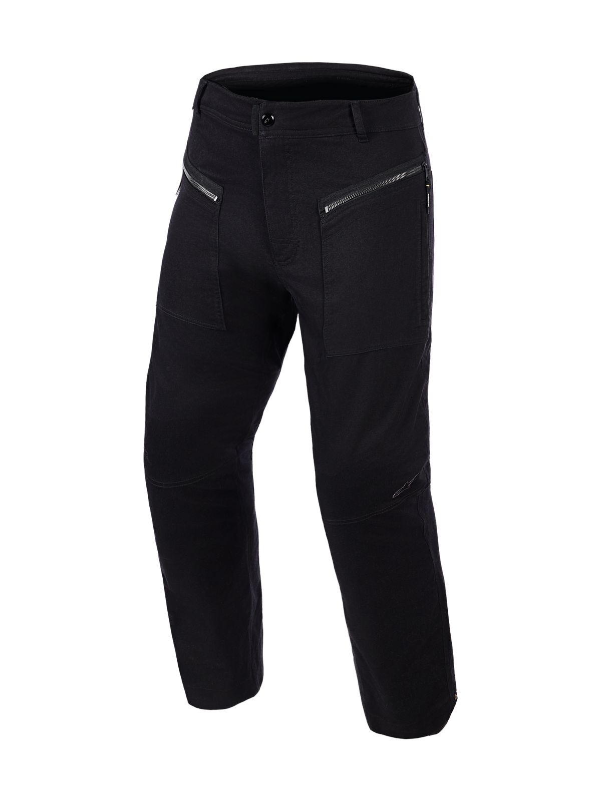 Alpinestars Flex-AST Canvas Hose Short, urbane Motorradhose, Schwarz, mit Fronttaschen mit Reißverschluss und doppeltem Zugang, von Workwear inspirierter Canvas-Konstruktion und vorgeformten Kniepartien, klares funktionales Design für Schutz und Komfort beim Fahren