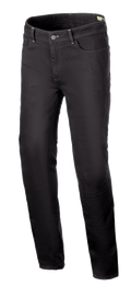 Alpinestars Cult-8 Stretch Denim Pants, Motorcycle Riding Jeans, Black Rinse, relaxed regular fit with straight leg, five-pocket design, monolayer stretch fabric with tonal stitching, casual urban style