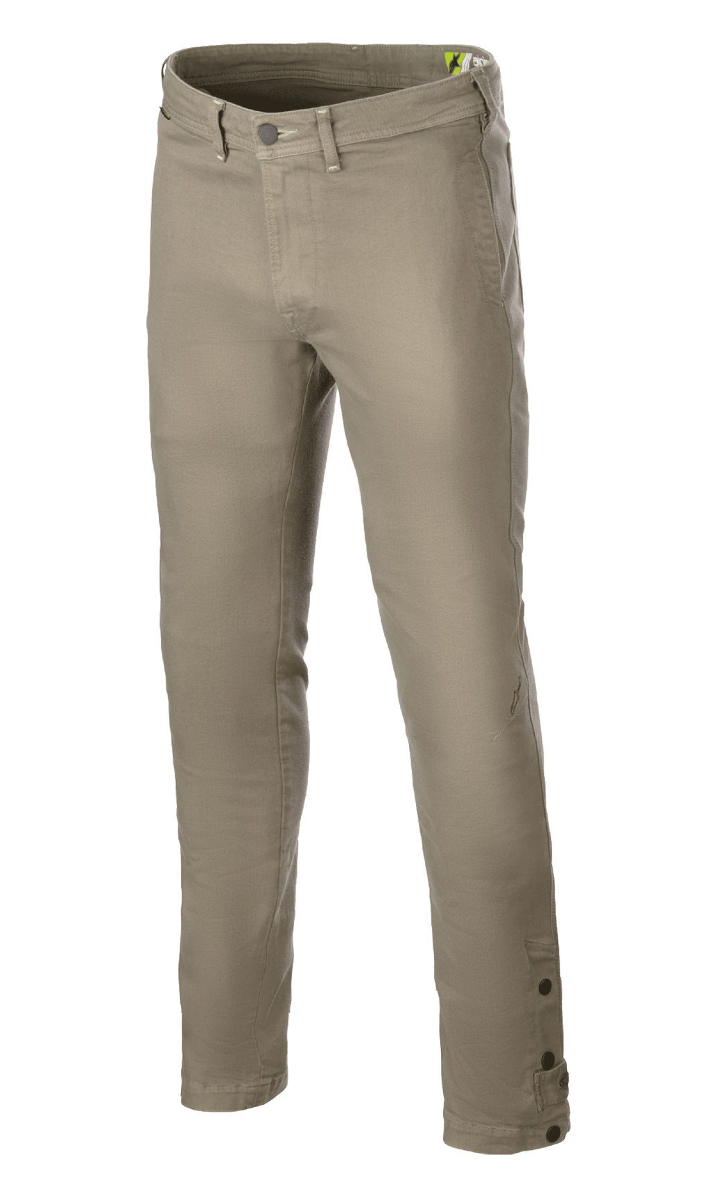 Alpinestars Stratos Regular Fit Tech Riding Pants, Motorradhose, Military Green, mit konisch zulaufendem Design, Knopf- und Reißverschluss, Gürtelschlaufen und verstellbaren Knöpfen am Knöchel
