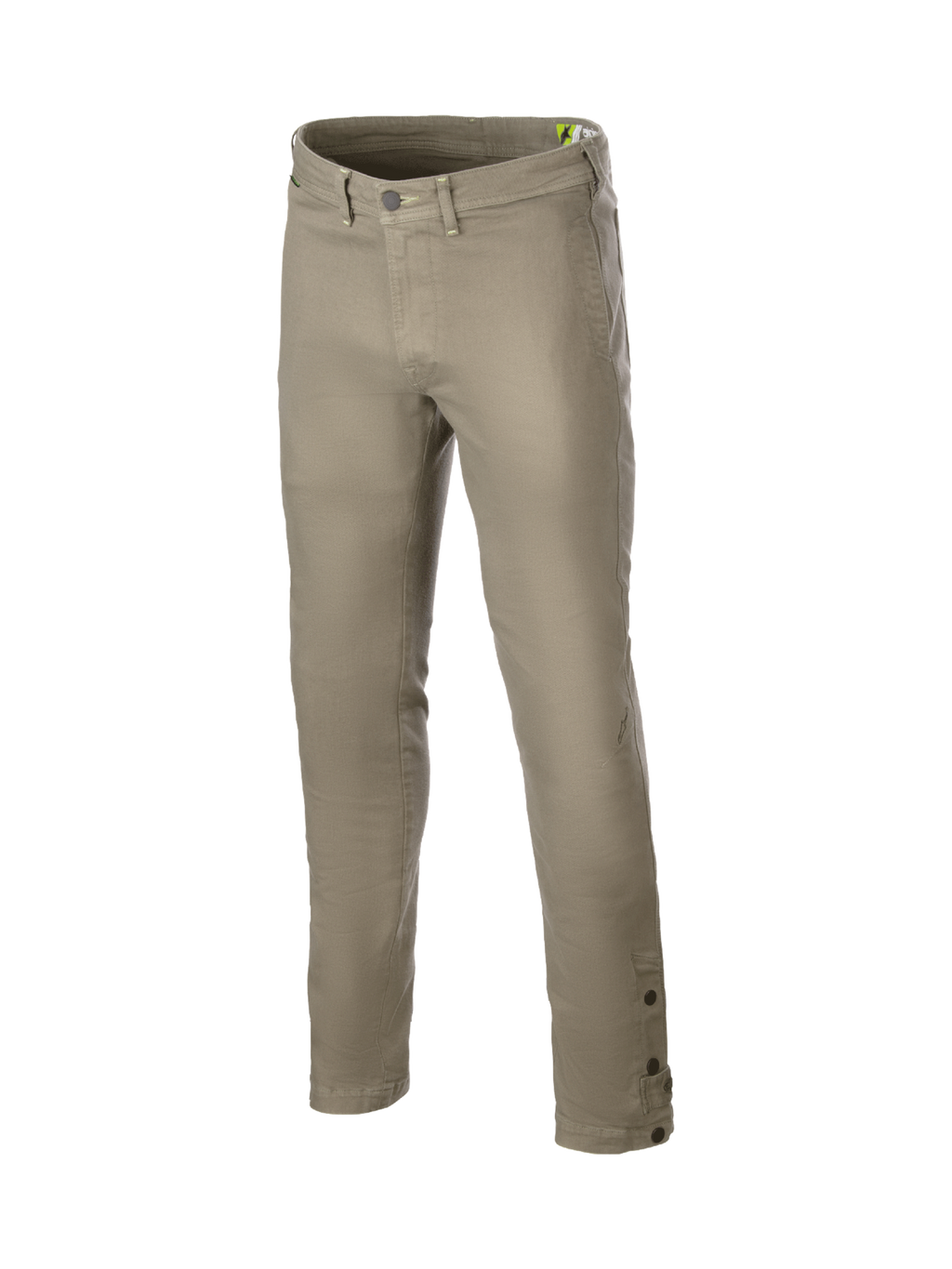 Alpinestars Stratos Regular Fit Tech Motorradhose, Grau und Militärgrün, Stretch-Cordura-Denim, urbane Protektorenhose.