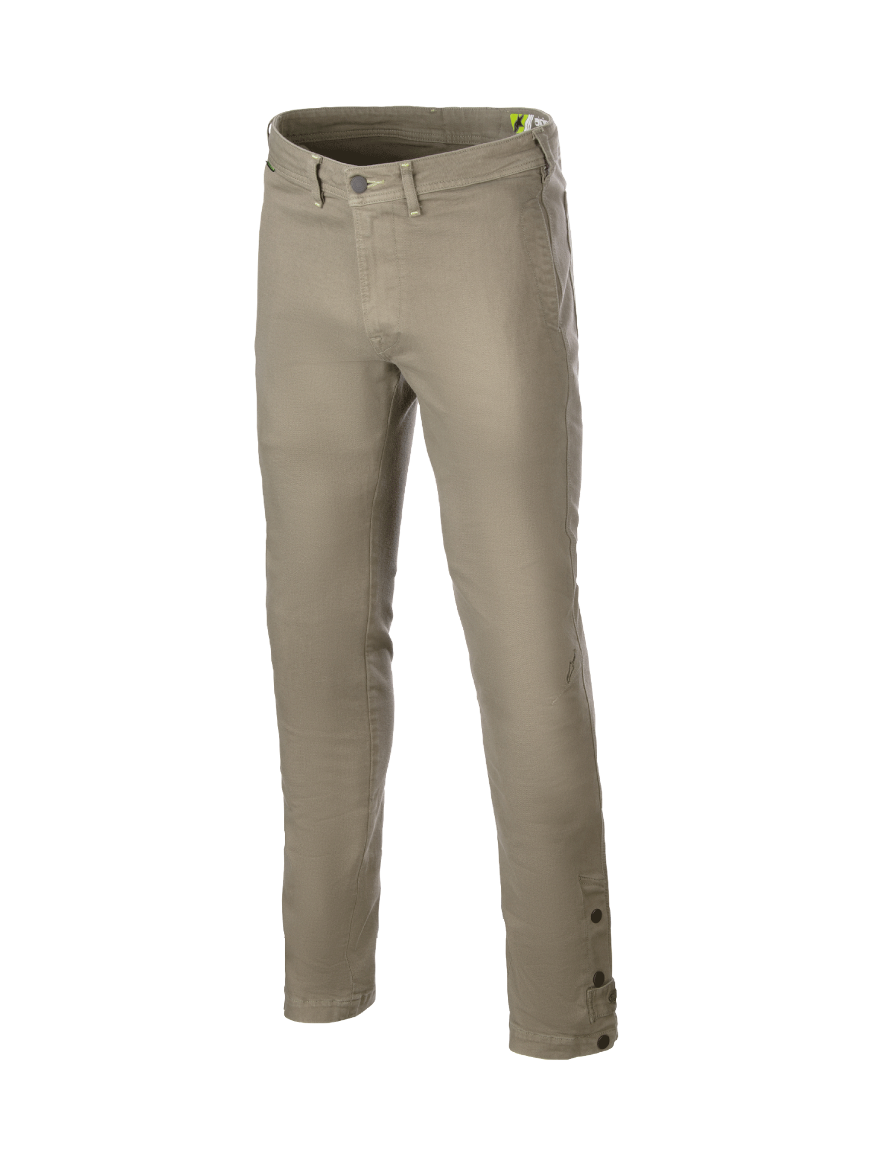 Alpinestars Stratos Regular Fit Tech Motorradhose, Grau und Militärgrün, Stretch-Cordura-Denim, urbane Protektorenhose.