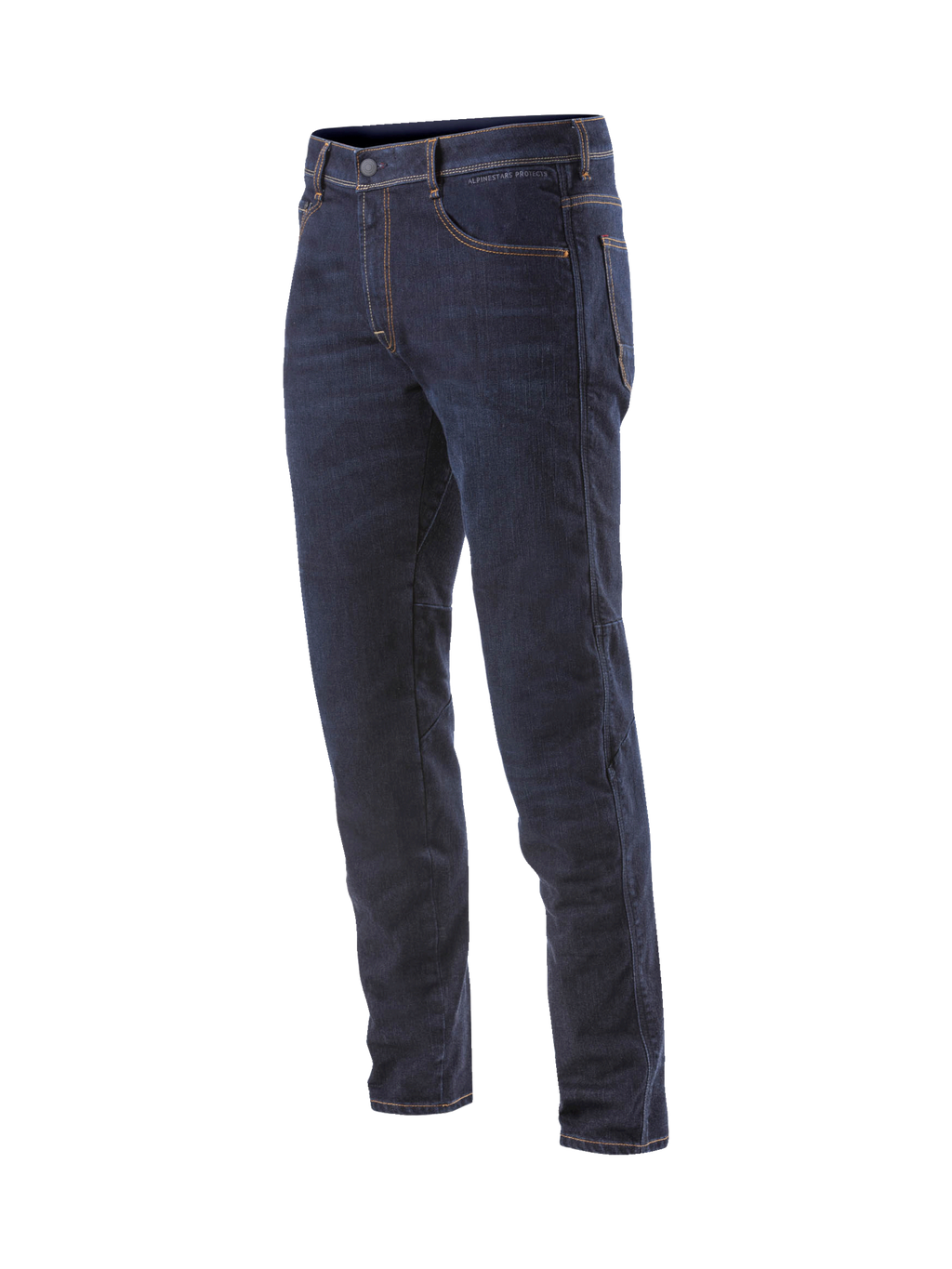 Alpinestars Radium Jeans, dunkelblaue Herren-Motorradjeans aus Cordura-Stretch mit Bio-Flex-Knieprotektoren.