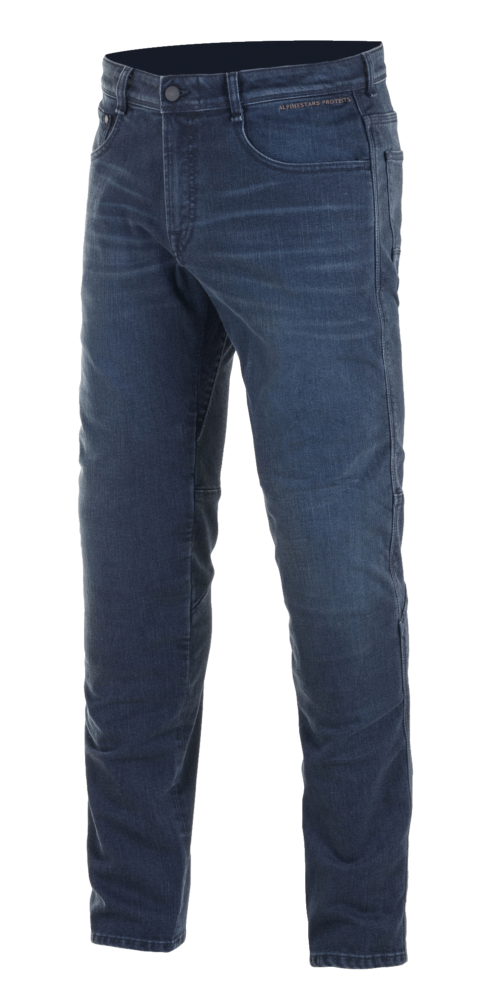 Alpinestars Radium Jeans AND Radium Plus Denim-Hose, Herren-Motorradjeans für Urban-Einsätze, Dunkelblau, abriebfester Cordura-Stretch-Denim mit Bio-Flex Knieprotektoren für optimalen Schutz.