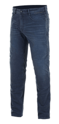 Alpinestars Radium Jeans AND Radium Plus Denim-Hose, Herren-Motorradjeans für Urban-Einsätze, Dunkelblau, abriebfester Cordura-Stretch-Denim mit Bio-Flex Knieprotektoren für optimalen Schutz.