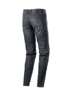 Alpinestars Sektor Regular Fit Jeans, Urban Motorradhose für Herren, Schwarz gewaschener Stretch-Denim mit Aramidfaser-Verstärkung, Rückansicht