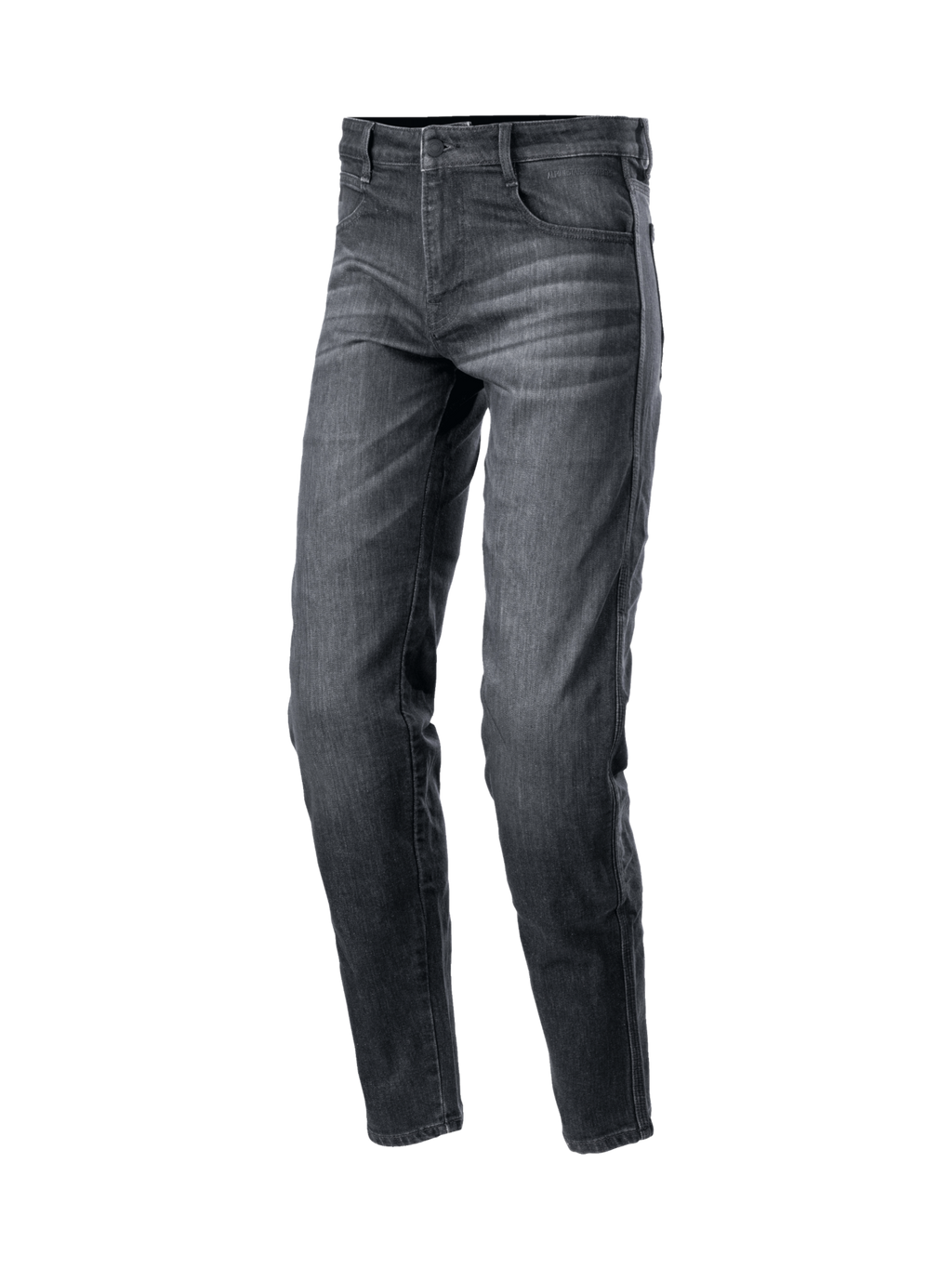Alpinestars Sektor Regular Fit Jeans, Motorradjeans für Herren, Schwarz gewaschen, technischer Stretch-Denim mit Knieprotektoren
