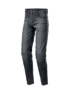 Alpinestars Sektor Regular Fit Jeans, Motorradjeans für Herren, Schwarz gewaschen, technischer Stretch-Denim mit Knieprotektoren