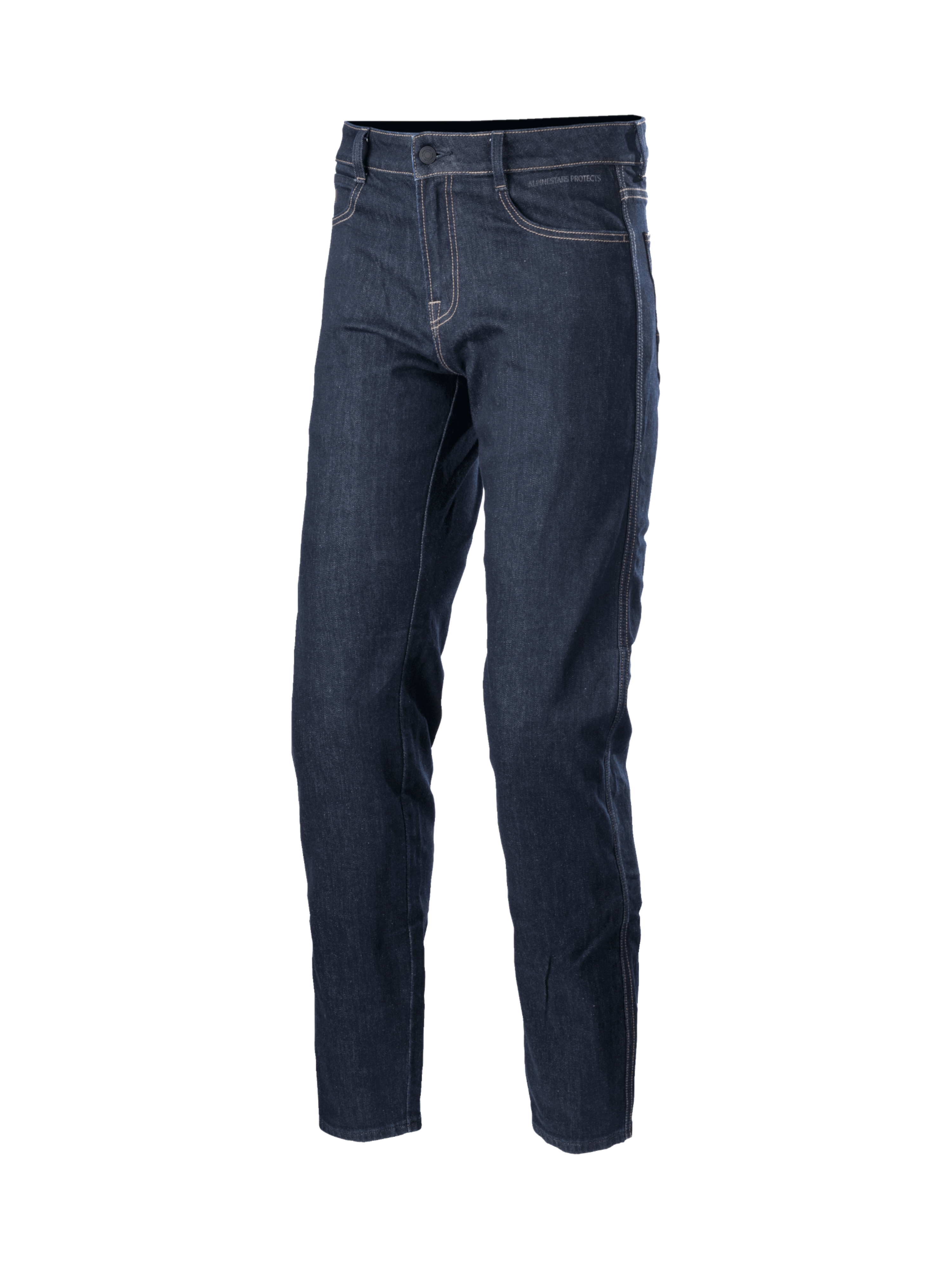 Alpinestars Sektor Regular Fit Jeans-Hose, Urban-Motorradjeans in Mittelblau mit Dreifachnähten, Stretch-Denim und CE-zertifiziertem Schutz.
