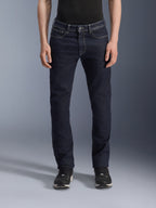Alpinestars Copper V3 Denim-Hose, Motorrad-Jeans, Rinse Blue, reguläre Komfort-Passform mit geradem Bein, mit sichtbaren weißen Kontrastnähten und Taschen, lässiger urbaner Fahrstil