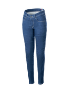 Alpinestars Daisy V3 Motorrad-Jeans, schmale Passform, Blau, urbane Damen-Reithose aus Stretch-Denim mit CE-zertifizierten Protektoren.