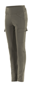 Alpinestars Iria Damen-Leggings, Motorrad-Leggings in Military Green, Slim-Fit mit seitlichen Cargotaschen, breiter elastischer Bund, anatomisch geformte Urban-Riding-Ausrüstung