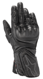 Alpinestars Stella SP-8 V3 Gloves, Women's Motorcycle Racing Gloves, Black, Premium Leather Construction, Hard Knuckle Protection, Perforated Ventilation, Padded Fingers and Wrist, Star Logo, One Goal One Vision Strap