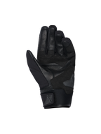 Alpinestars SP X Z Waterproof Gloves, Palm View, Black Black, featuring a durable leather palm with reinforced sections, palm slider, and a soft neoprene cuff with an adjustable Alpinestars logo strap.