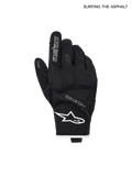 Alpinestars Moblast Waterproof Gloves, men's urban motorcycle riding gloves, Black and Off White, Drystar waterproof textile and goat leather construction with PU knuckles and CE certification