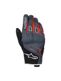 Alpinestars Moblast Waterproof Gloves, Motorcycle Gloves, Anthracite and Black with Orange accents, short-cuff design with red-orange linear graphics, white Alpinestars star logo on the cuff and 'astars' branding on the finger, technical textile backhand for all-weather protection
