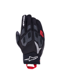 Alpinestars Maxdura Drystar Handschuhe, All-Terrain-Adventure-Motorradhandschuhe in Schwarz und Dunkelgrau, mit flexiblen TPR-Knöcheln, wasserdichter Drystar-Membran und roter Anziehschlaufe