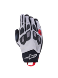 Alpinestars Maxdura Drystar Handschuhe, All-Terrain-Motorradhandschuhe in Grau und Schwarz mit roten Akzenten, flexible TPR-Knöchel und wasserdichte Konstruktion