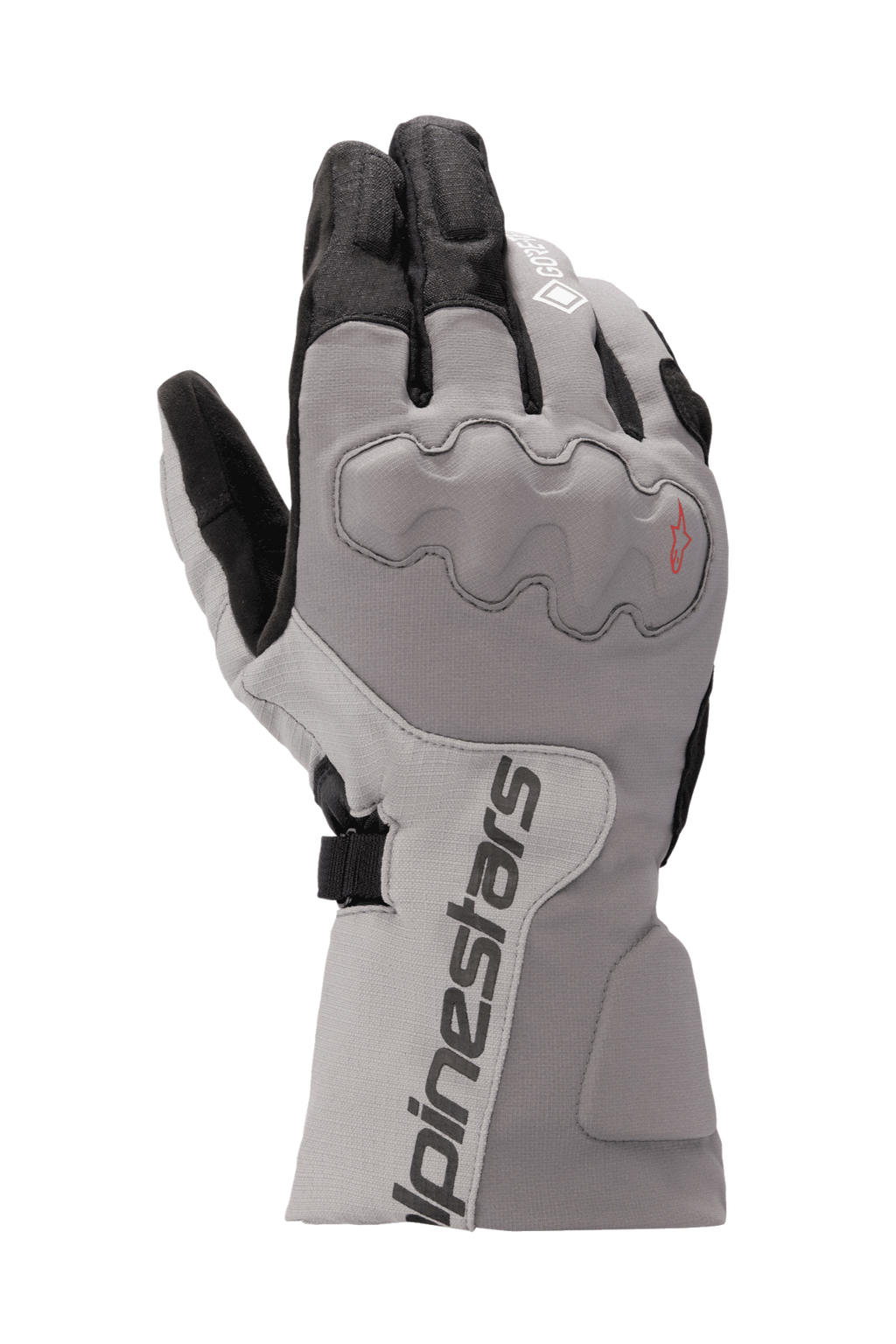 Alpinestars WR-X GORE-TEX Handschuhe, Motorrad-Tourenhandschuhe, Dunkelgrau und Eisgrau mit Schwarz, langes Stulpendesign, abgedeckter Knöchelschutz, wasserdicht und isoliert für Winterfahrten