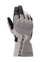 Alpinestars WR-X GORE-TEX Handschuhe, Motorrad-Tourenhandschuhe, Dunkelgrau und Eisgrau mit Schwarz, langes Stulpendesign, abgedeckter Knöchelschutz, wasserdicht und isoliert für Winterfahrten