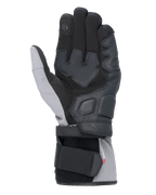 Alpinestars Tourer W-7 V2 Drystar® Gloves, palm view, Black and Dark Gray, winter motorcycle gloves featuring leather palm reinforcements, touchscreen compatible index finger, and dual-strap closure system for a secure fit