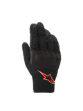 Alpinestars S-Max Drystar Handschuhe, wasserdichte Motorradhandschuhe, Schwarz und Fluo-Rot, mit Knöchelschutz und Astars-Logo.