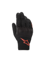 Alpinestars S-Max Drystar Handschuhe, wasserdichte Motorradhandschuhe, Schwarz und Fluo-Rot, mit Knöchelschutz und Astars-Logo.