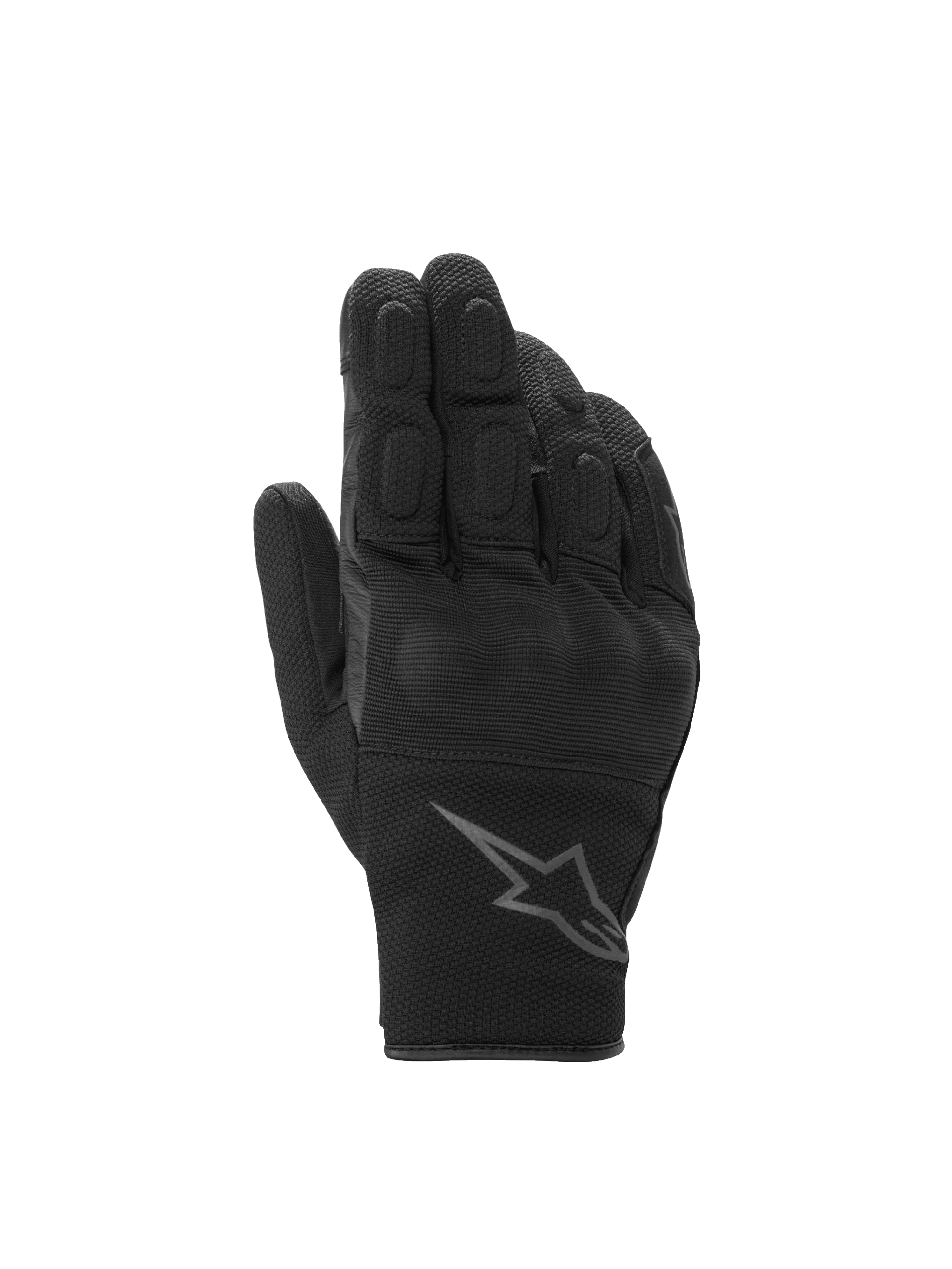 Alpinestars S-Max Drystar Handschuhe, wasserdichte kurze Sport-Motorradhandschuhe in Grau und Schwarz-Anthrazit mit Knöchelschutz.