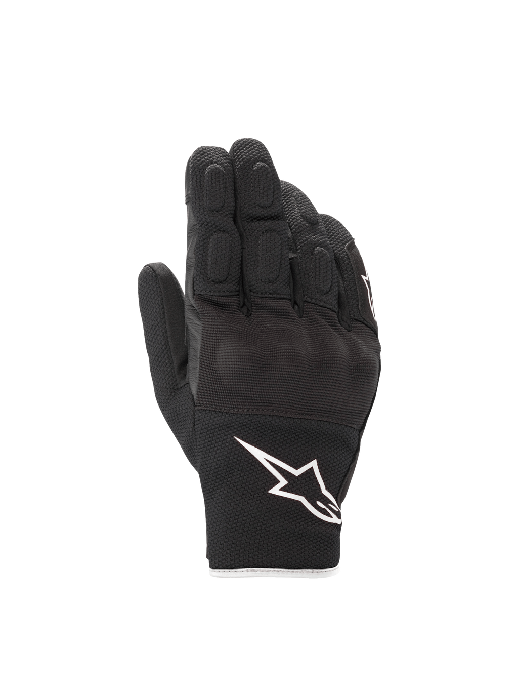 Alpinestars S-Max Drystar® Handschuhe, wasserdichte Motorradhandschuhe, Schwarz und Weiß, Leder mit Knöchelprotektoren.