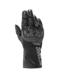 Alpinestars SP-365 Drystar® Gloves, waterproof motorcycle racing gloves in Gray and Black with SP knuckle protection.
