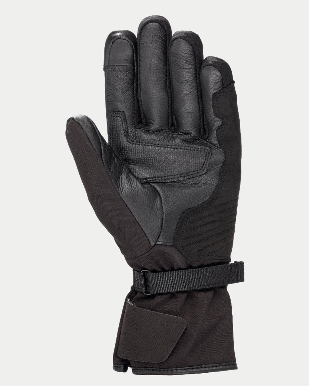 Alpinestars Damen Stella Tourer W-7 Drystar® Handschuhe, Schwarz, Innenansicht mit Leder- und Softshell-Konstruktion, lange Tourenmanschette mit verstellbarem Riemen, verstärkte Handfläche und Daumen, wasserdichte und thermische Winter-Motorradausrüstung für Adventure-Touring