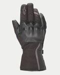 Alpinestars Stella Tourer W-7 Drystar® Damen-Handschuhe, Schwarz, Winter-Motorradhandschuhe im Stulpen-Stil aus Leder und Softshell, mit lederüberzogenem Hartschalen-Knöchelschutz, reflektierenden silbernen Akzenten und Alpinestars-Logo auf dem Finger.