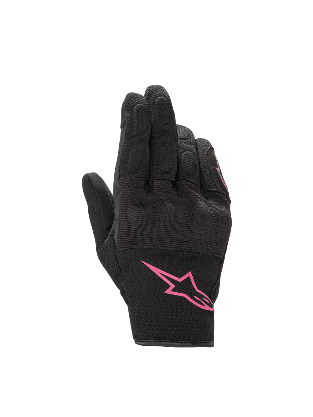 Alpinestars Stella S-Max Drystar Damen-Handschuhe, Schwarz und Fuchsia, wasserdichte Motorradhandschuhe mit Knöchelschutz.