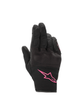 Alpinestars Stella S-Max Drystar Damen-Handschuhe, Schwarz und Fuchsia, wasserdichte Motorradhandschuhe mit Knöchelschutz.