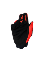 Alpinestars Full Bore V2 Handschuhe für Kinder & Jugendliche, Motocross-Handschuhe, Hellrot und Schwarz, Innenansicht der Handfläche mit verstärktem schwarzem synthetischem Wildleder und roten Silikon-Grip-Mustern auf den Fingern, strapazierfähige Offroad-Ausrüstung für junge Fahrer.