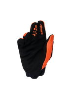 Alpinestars Jugend & Kinder Full Bore V2 Handschuhe, Motocross-Handschuhe, Orange und Schwarz, Handflächenansicht mit verstärktem synthetischem Wildleder, Silikondrucken an den Fingern für optimale Hebelkontrolle und Alpinestars-Branding auf dem Zeigefinger.