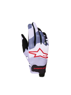 Alpinestars Radar Jugend-Motorradhandschuhe, Grau und Rot mit Camouflage-Muster, Stern-Logo, ideal für Motocross.