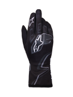 Alpinestars Tech-1 K Race V2 Handschuhe Graphic 1, Karting-Rennhandschuhe, Schwarz mit weißen und grauen geometrischen Mustern, mit Alpinestars Stern-Logo, leichte Textilkonstruktion mit gedruckten Grafiken