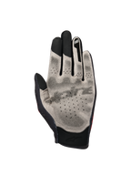 Alpinestars Sim Gloves Graphic 1, SIM racing gloves, palm view in Light Gray and Black, featuring Nanofront fabric with a textured 3D grip pattern, touchscreen-compatible fingertips, and breathable perforated design.