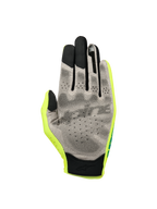 Alpinestars Sim Gloves Graphic 1, SIM-Racing-Handschuhe, Safety Yellow, Schwarz und Türkis, Handflächenansicht mit grauem Nanofront®-Material, schwarzem 3D-Grip-Muster, Touchscreen-kompatiblen Fingerspitzen und leichter Textilkonstruktion