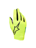 Alpinestars Sim Gloves Graphic 1, SIM-Racing-Handschuhe, Sicherheitsgelb und Schwarz mit türkisfarbenen Akzenten, großes schwarzes Stern-Logo, perforiertes, leichtes Stretch-Material für Belüftung, kurzes Manschettendesign für Gaming-Präzision