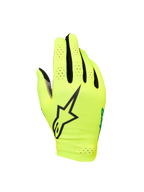 Alpinestars Sim Gloves Graphic 1, SIM-Racing-Handschuhe, Sicherheitsgelb und Schwarz mit türkisfarbenen Akzenten, großes schwarzes Stern-Logo, perforiertes, leichtes Stretch-Material für Belüftung, kurzes Manschettendesign für Gaming-Präzision