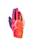 Alpinestars Sim Gloves Graphic 2, Sim-Racing-Handschuhe, Farbverlauf in Orange, Neon-Lila und Weiß, weißes Stern-Logo, perforierte Belüftungsdetails, leichtes Stretchgewebe mit schwarzen Mesh-Akzenten