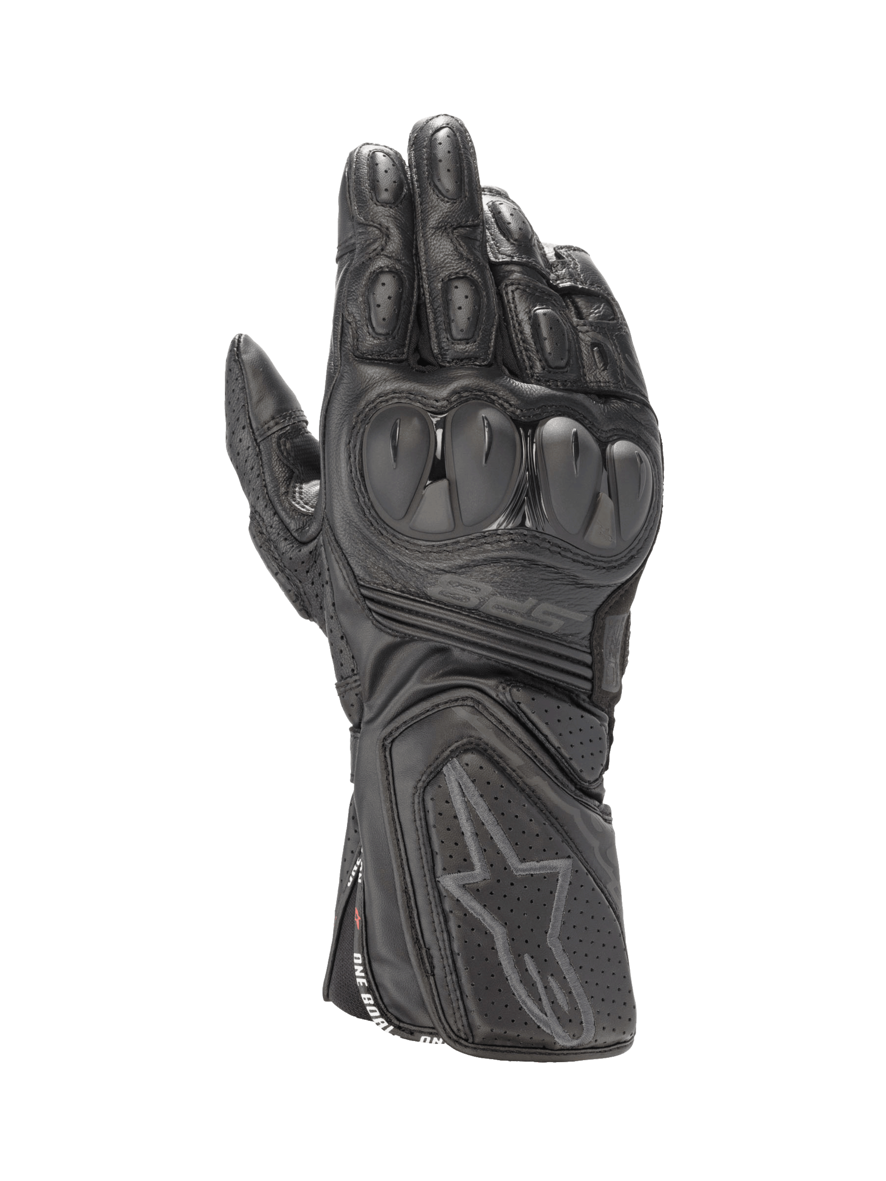 Alpinestars SP-8 V3 Motorradhandschuhe für Herren, Schwarz, aus Leder mit doppeltem Knöchelschutz, CE-zertifiziert.