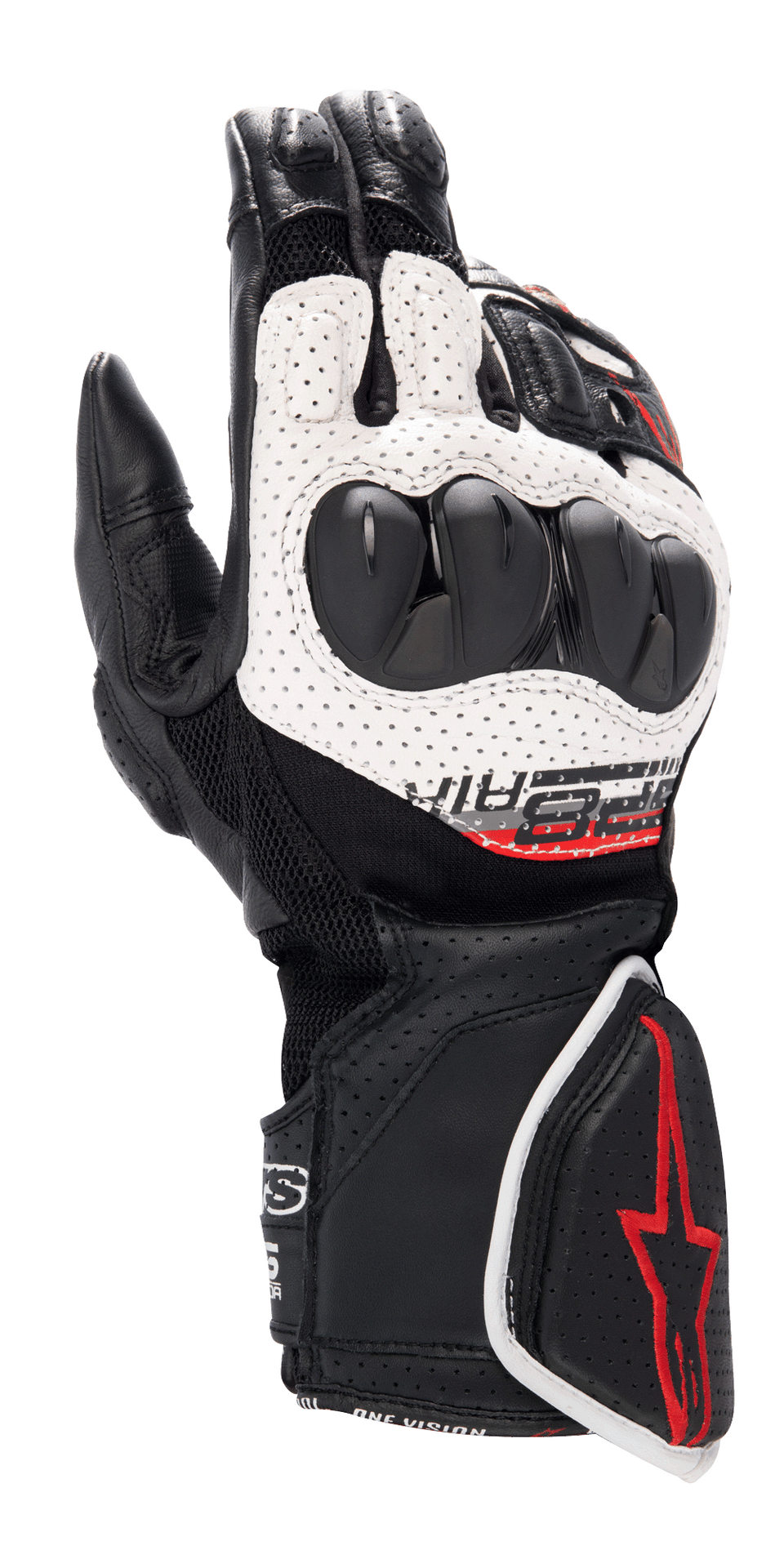 racing handschuhe motorrad L / Schwarz Weiß Hellrot
