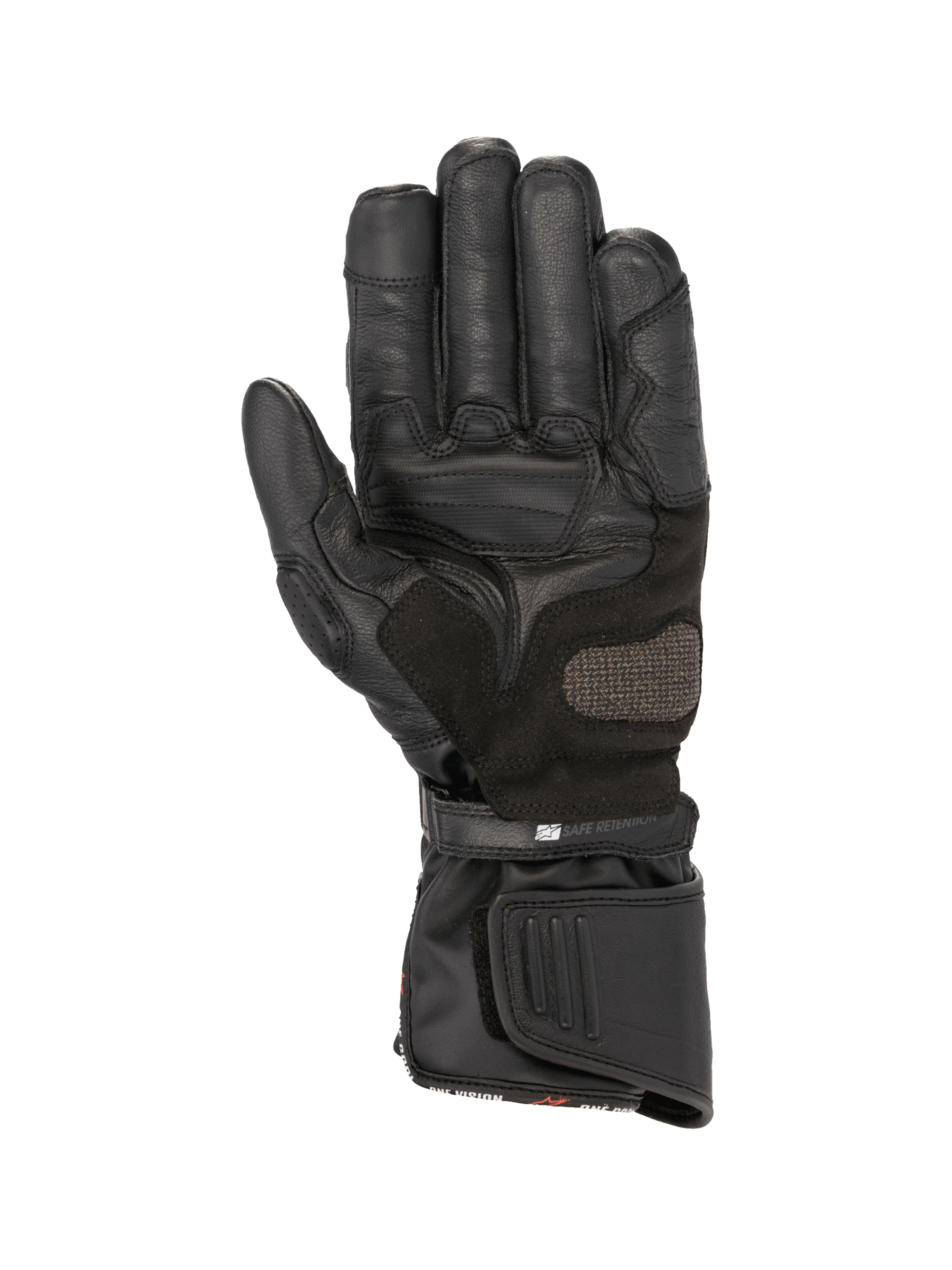 Alpinestars SP-8 HDry® Handschuhe, Schwarz, wasserdichte Motorrad-Rennhandschuhe aus Leder mit verstärkter Handfläche.